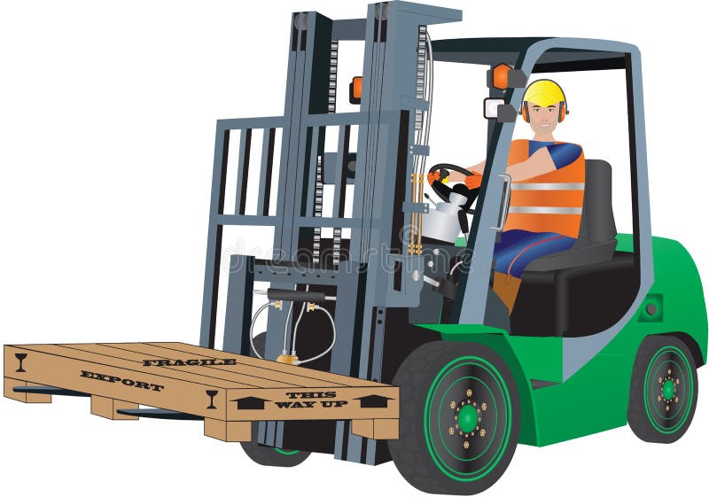 Green Forklift Truck royalty free illustration