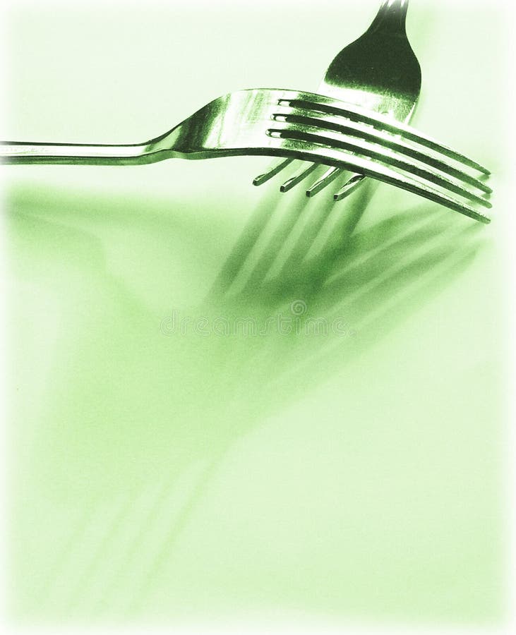 Green forks stock image. Image of meal, dinner, forks, knife 980489