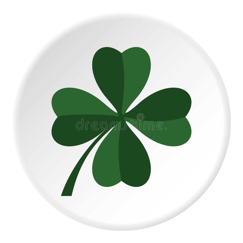 Green four leaf clover icon circle