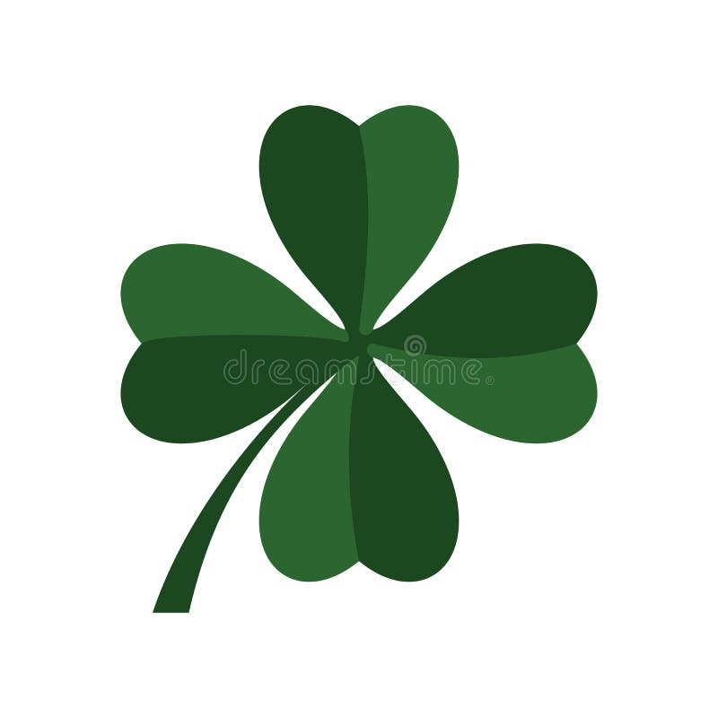 Green four leaf clover icon, flat style