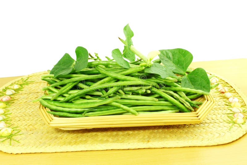Green Fresh Black Eye Peas Beans in White Background Stock Image