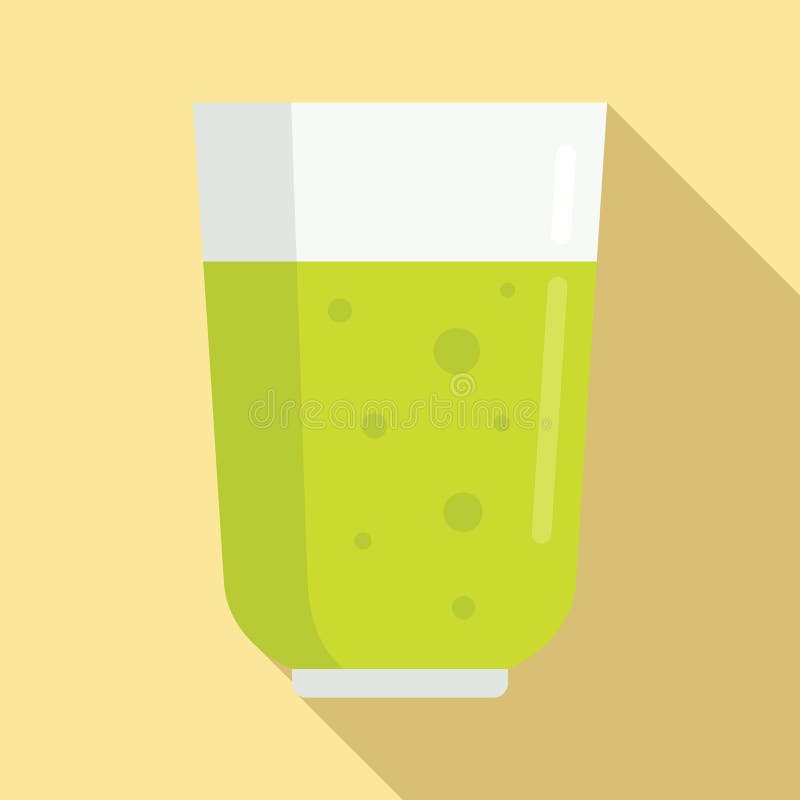 Green Fresh Juice Icon, Flat Style Stock Vector Illustration of