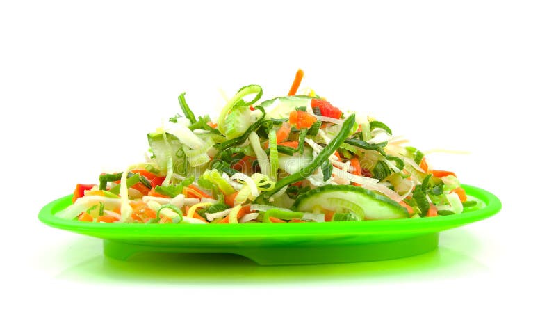 Green fresh lettuce salad on plate