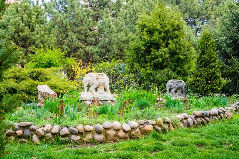Statues of Elephants at Madikeri Fort, India. Stock Image Image of