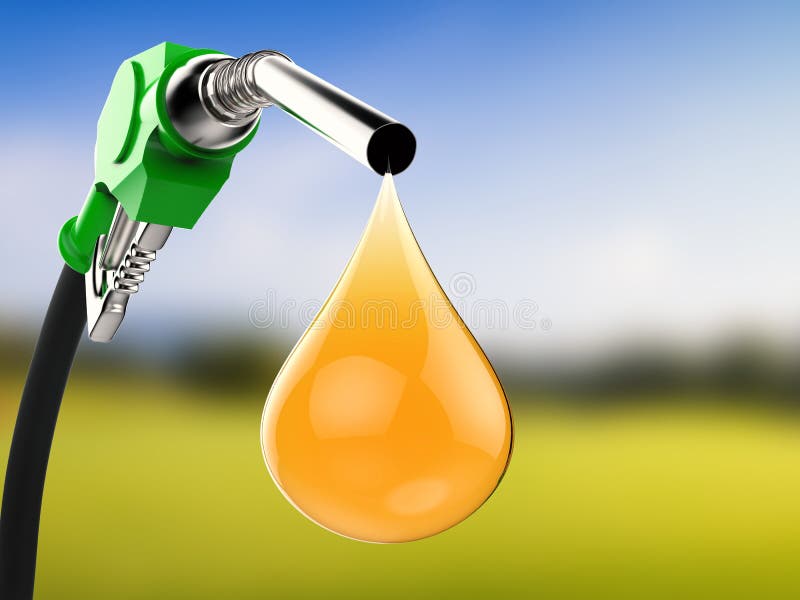 Green Gas Pump Nozzle with Oil Splash Stock Illustration Illustration