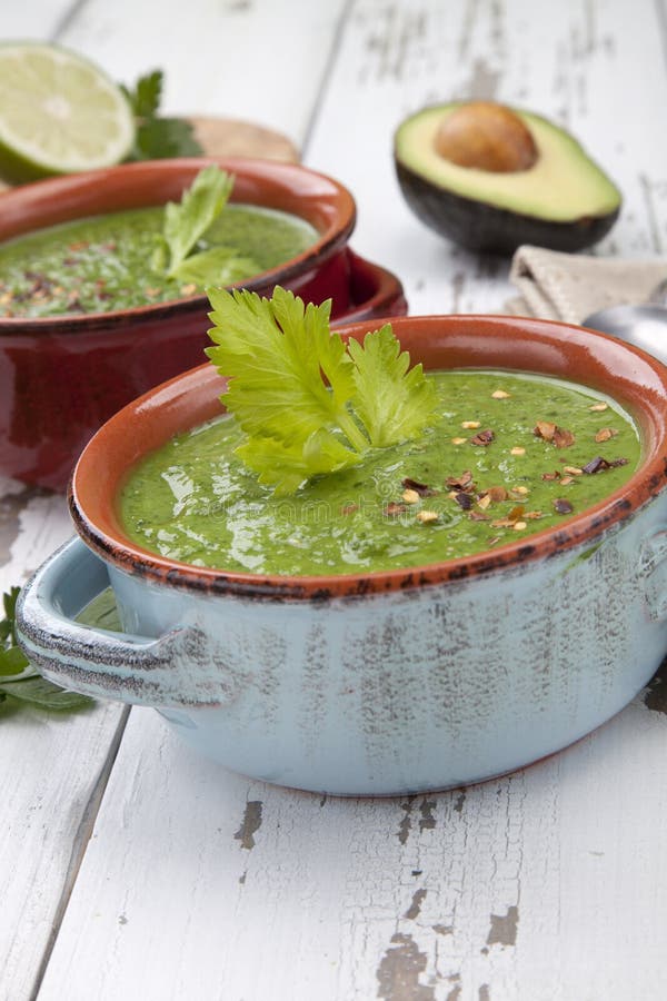Green Gazpacho Soup with Eggs Stock Photo Image of easter, meal