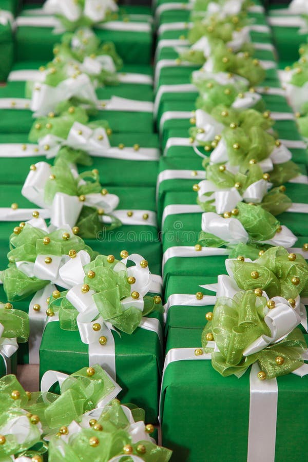 Green gift boxes stock image. Image of pearls, colorful 35258641