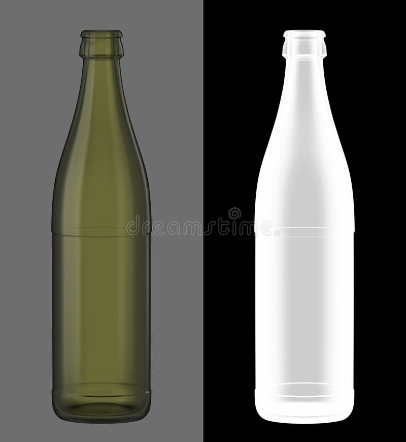 Green Glass Beer Bottle stock illustration. Illustration of wine 10930623