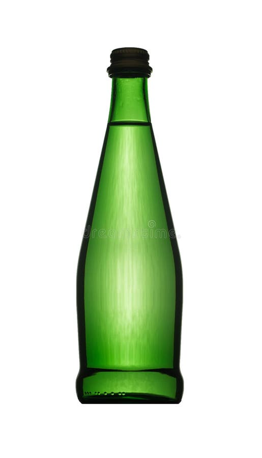Green Glass Bottle with Water Stock Photo Image of aqua, full 54660364