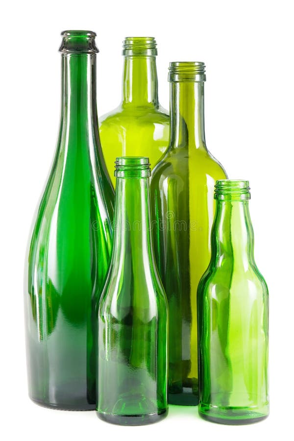 Green glass bottles royalty free stock image Green glass bottles royalty free stock image