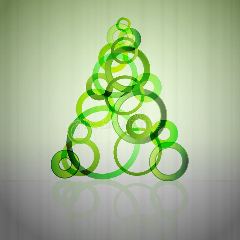 Green glass circles christmas tree vector