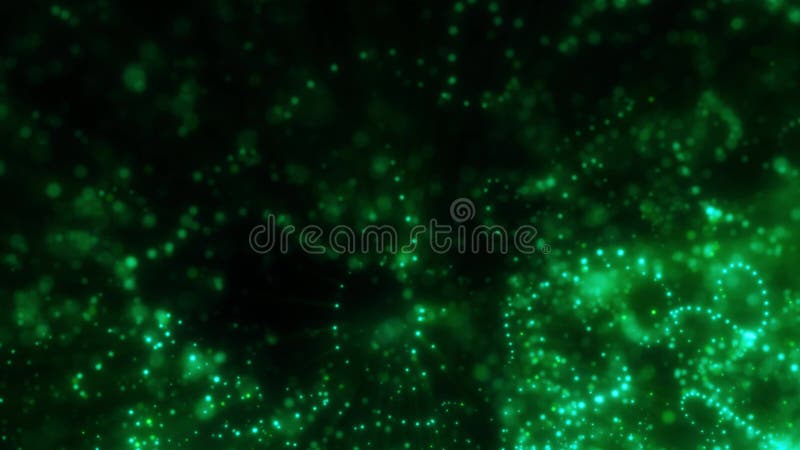 Green glowing bokeh light particles floating royalty free illustration