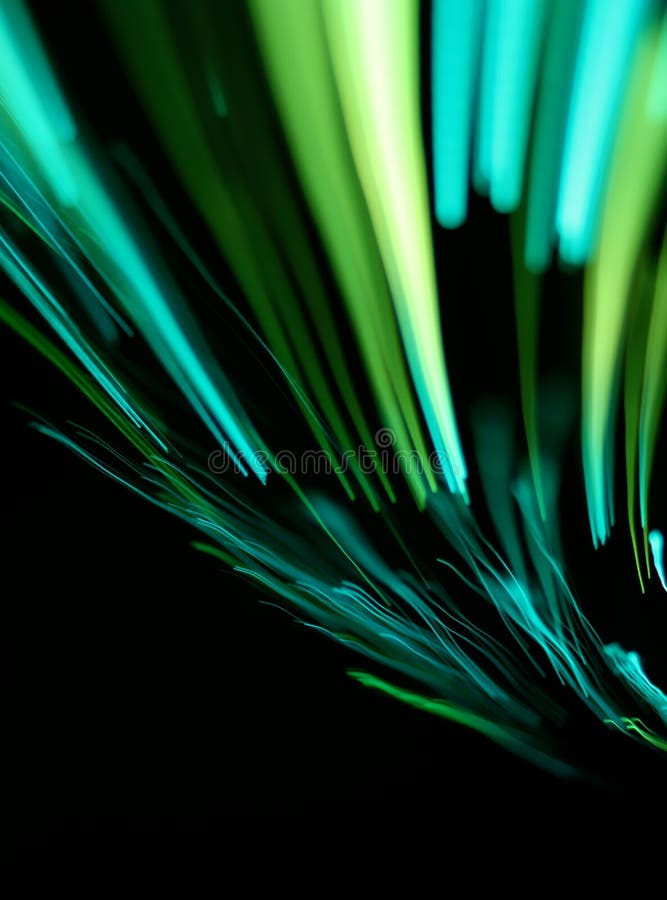 Blurry green glowing lines on black