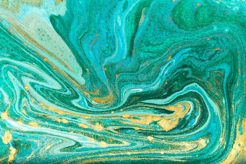 Green and Gold Marble Pattern Stock Image - Image of liquid, abstract