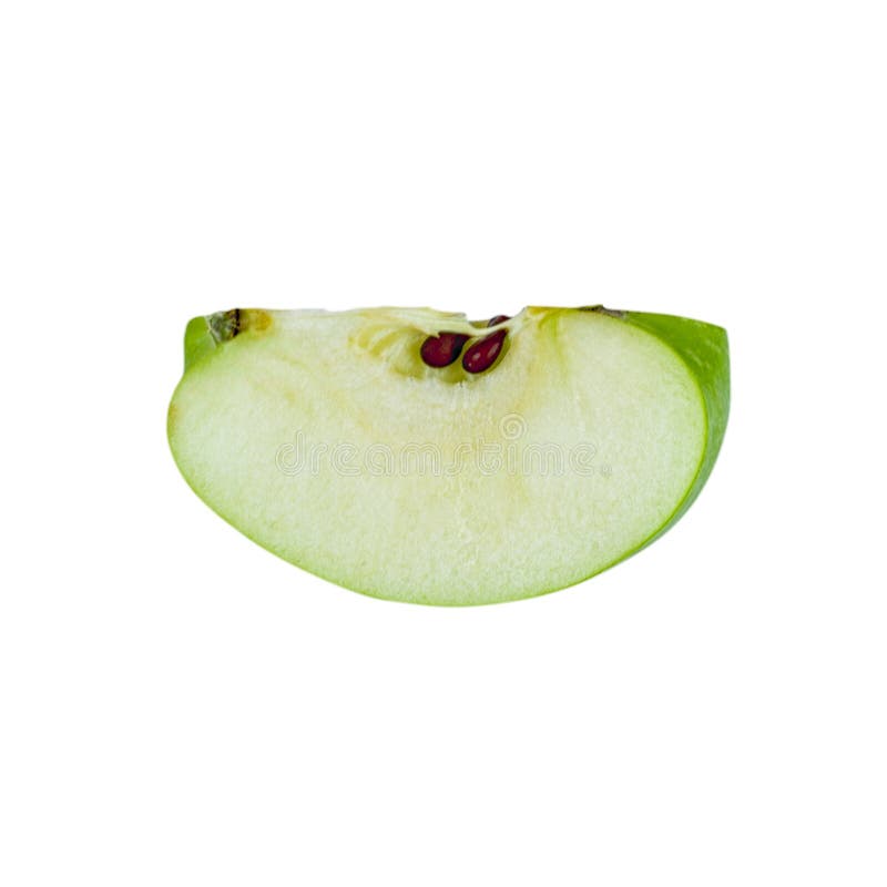 Green Granny Smith Apple Slice On White Background Stock Image Image