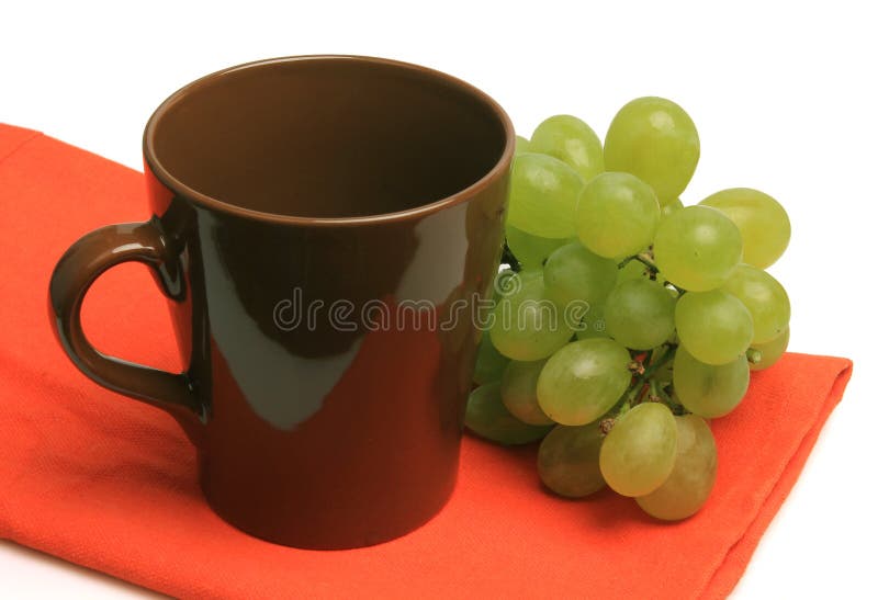Green grapes and cup stock photo. Image of natural, background 44377492