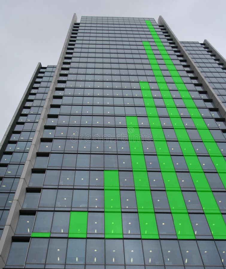 Green graph skyscraper stock image. Image of return, progress - 824279
