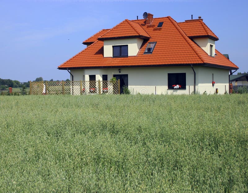 Green grass and hause