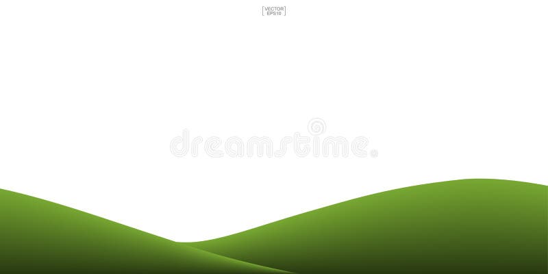 Green grass hill background isolated on white.