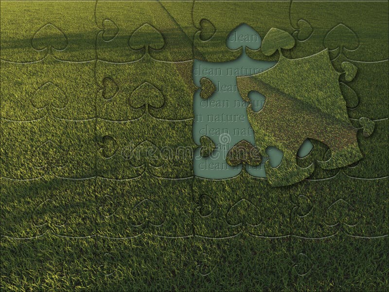 Green grass jigsaw puzzle stock illustration. Illustration of nature