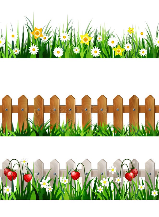 Green Grass seamless set vector illustration