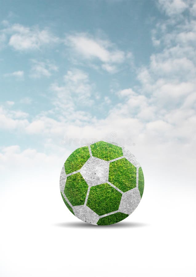 Green grass of soccer ball design on clouds blue sky royalty free illustration Green grass of soccer ball design on clouds blue sky royalty free illustration