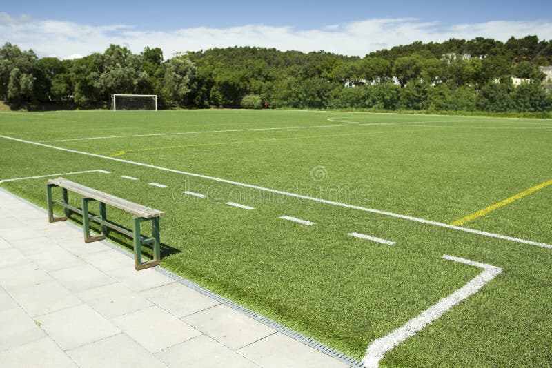 Green grass and sport lines painted