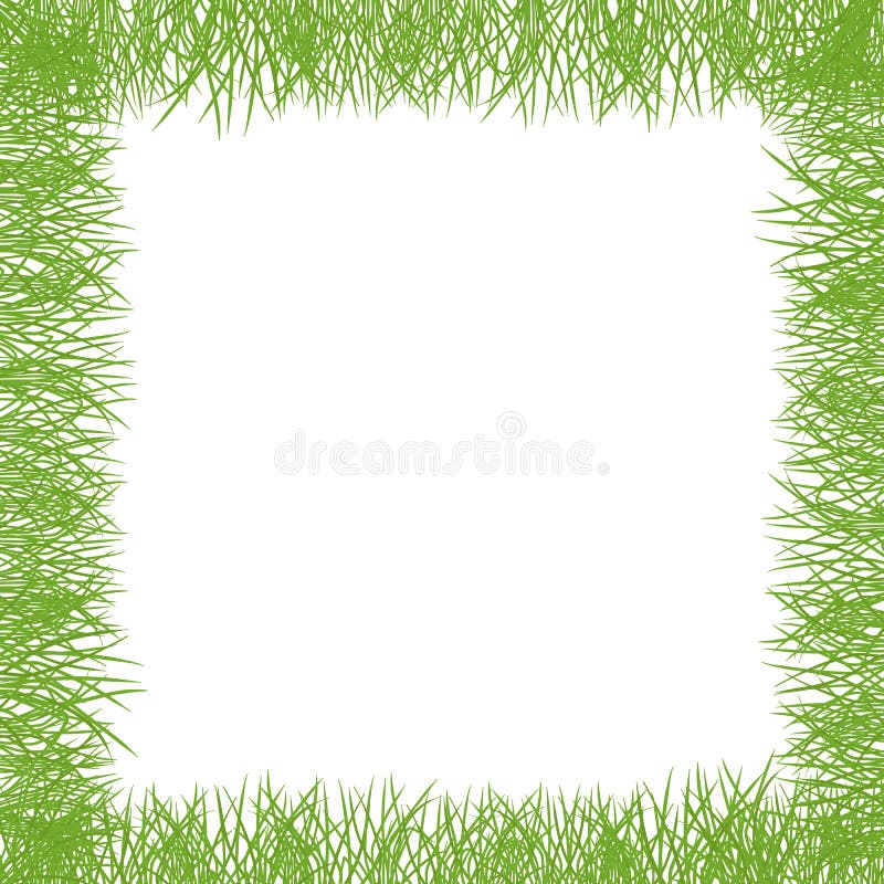 Green grass Square frame lawn banner. Border frame isolated transparent background. Vector flat Illustration on white stock illustration Green grass Square frame lawn banner. Border frame isolated transparent background. Vector flat Illustration on white stock illustration