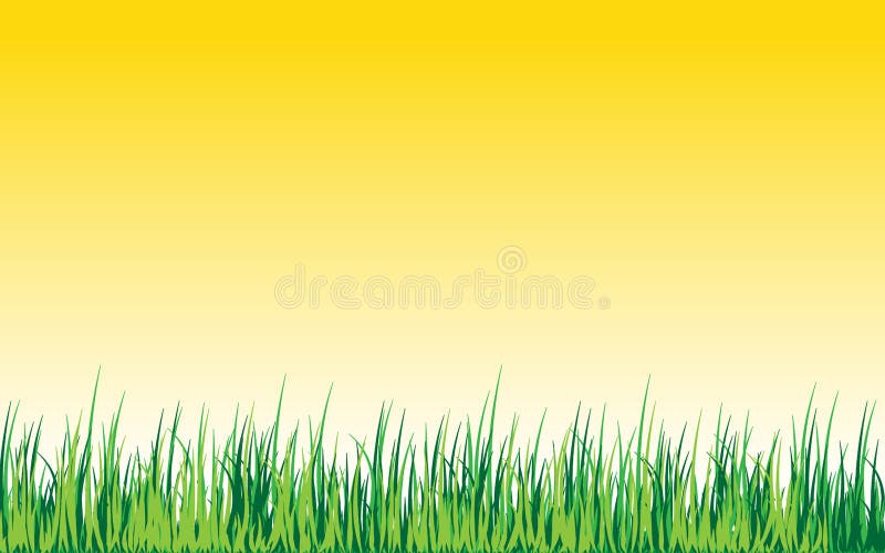 Green Grass and Yellow Sky Background, Vector Illustration Stock Vector -  Illustration of skies, format: 199361401