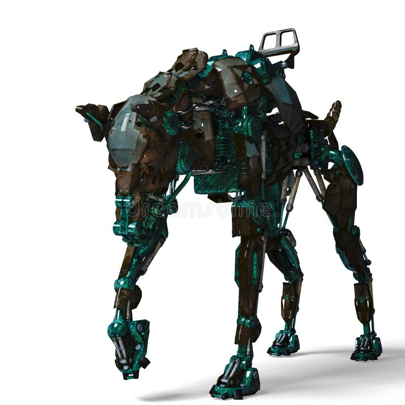 Green Guard Dog Robot is a Security System Stock Illustration