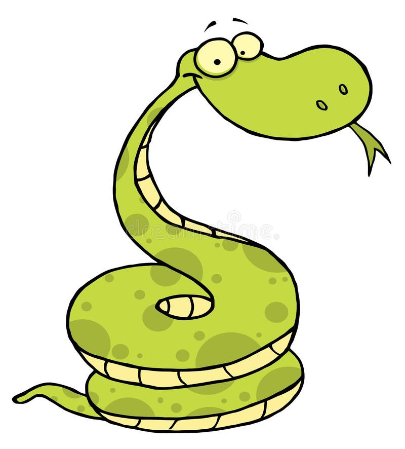 Green happy viper stock vector. Illustration of rendered - 13720200