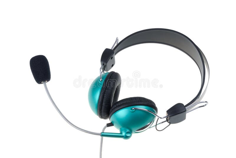 Green headphones stock photo. Image of technology, sound 7765374