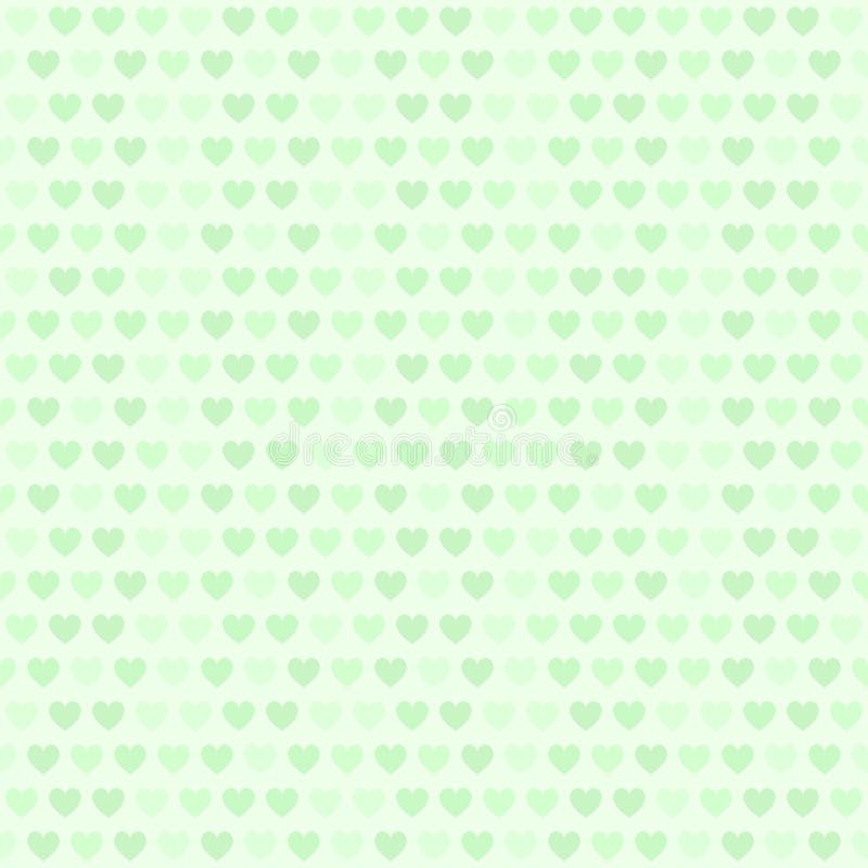 Green Heart Pattern. Seamless Vector Striped Background Stock Vector