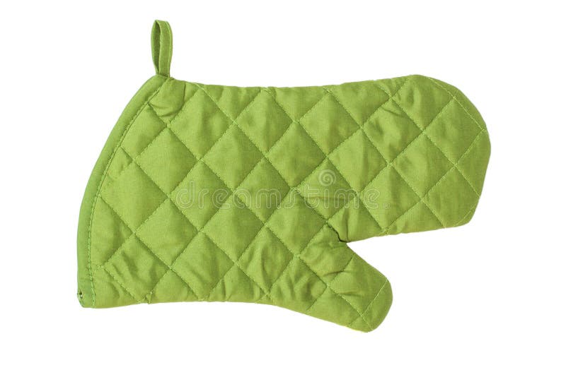 Green heat protective mitten royalty free stock images Green heat protective mitten royalty free stock images
