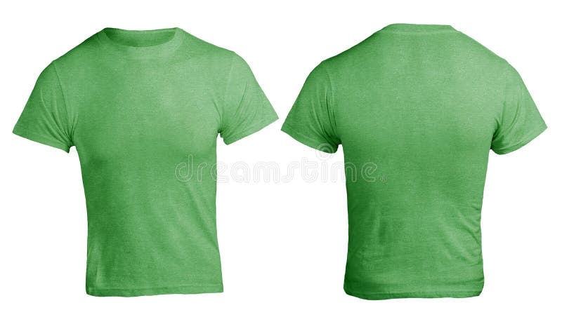 Green heather color t-shirt mock up, front and back view, isolated. Plain green shirt mockup. Shirt design template. Blank tees for print. Green heather color t-shirt mock up, front and back view, isolated. Plain green shirt mockup. Shirt design template. Blank tees for print