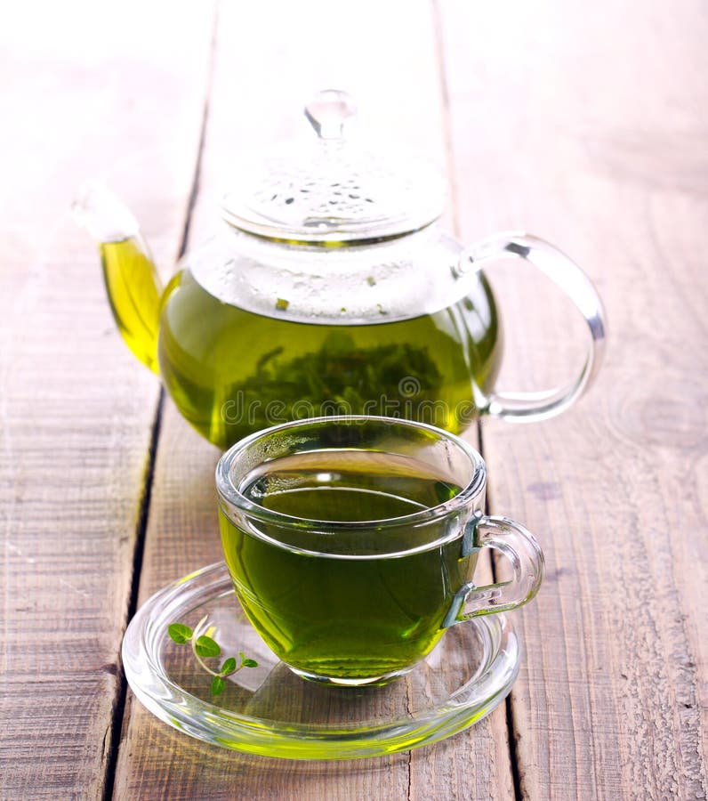 Green Herb Tea in Glass Cup Stock Image Image of japanese, refreshment 87690257