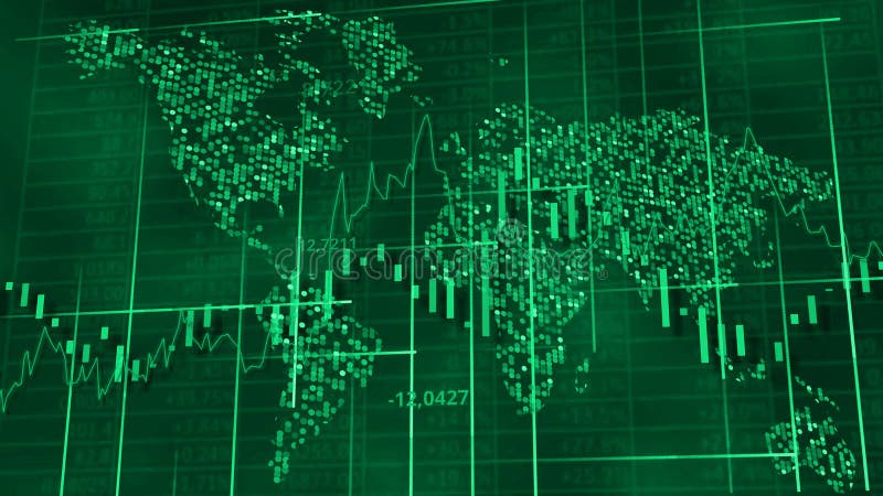 Stock diagrams, graphs and tables. World map behind digits and lines. 3D rendering vector illustration Stock diagrams, graphs and tables. World map behind digits and lines. 3D rendering vector illustration