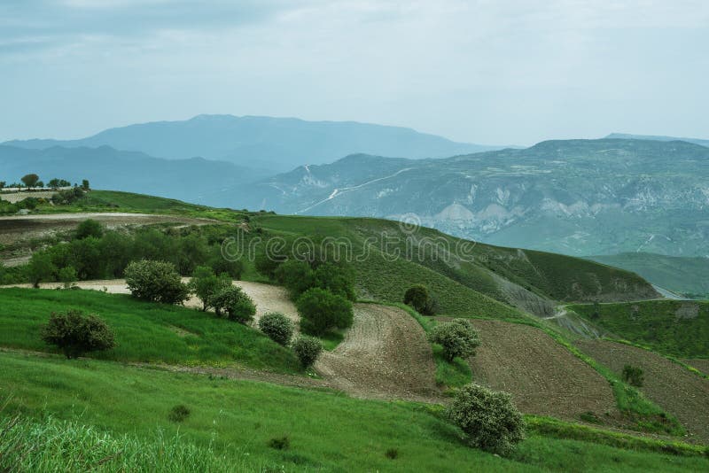 Green Hills and Plowed Fields, Countryside Cyprus Stock Image Image