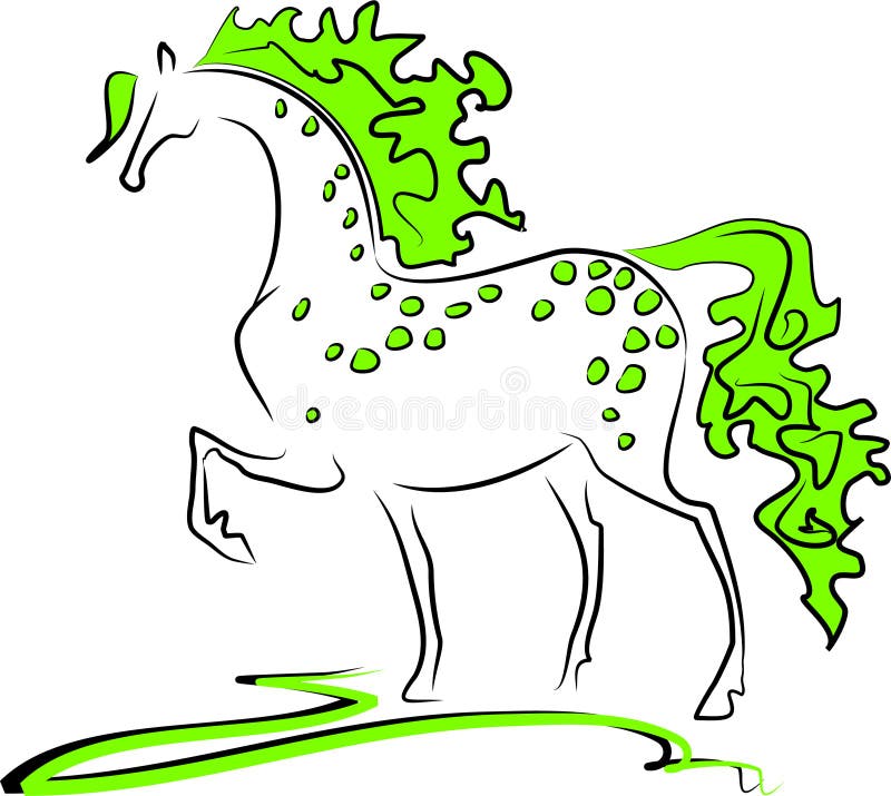 Green horse royalty free illustration