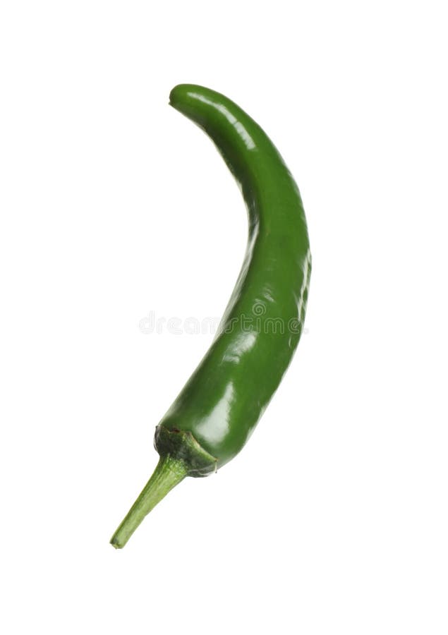Green Hot Chili Pepper Isolated Stock Image Image of cuisine