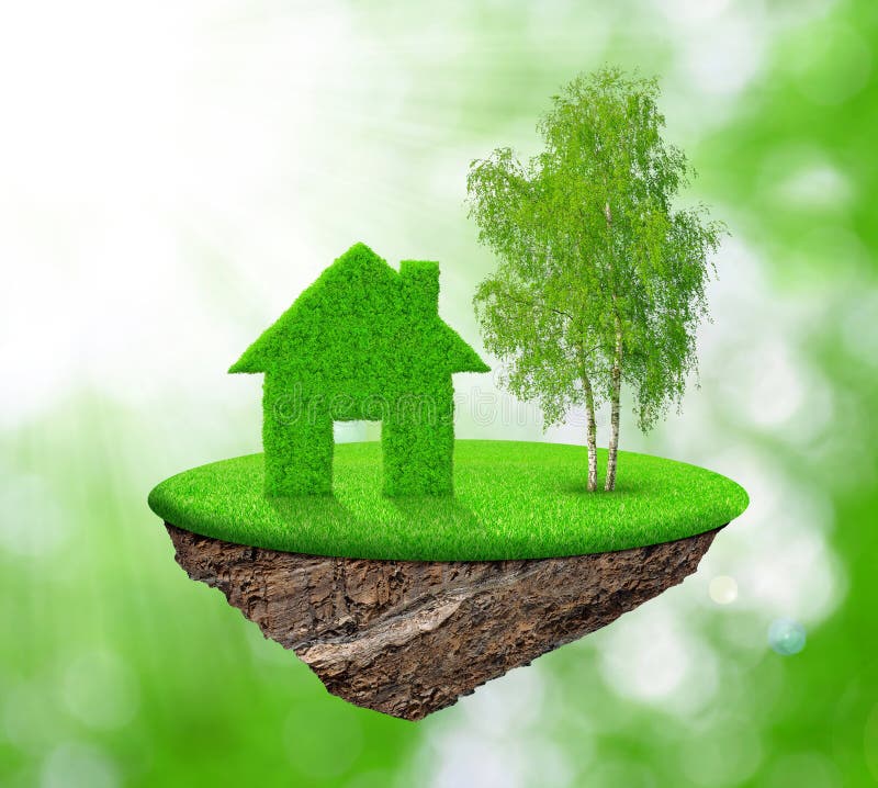 Green house and tree stock image