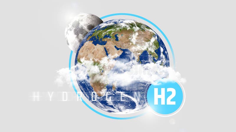 Green hydrogen: an alternative that reduces emissions and cares for our planet. royalty free illustration