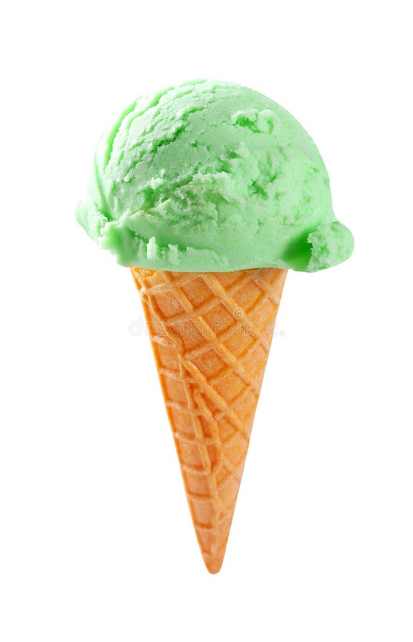 Green ice cream cone stock photo. Image of dessert, green - 31633570