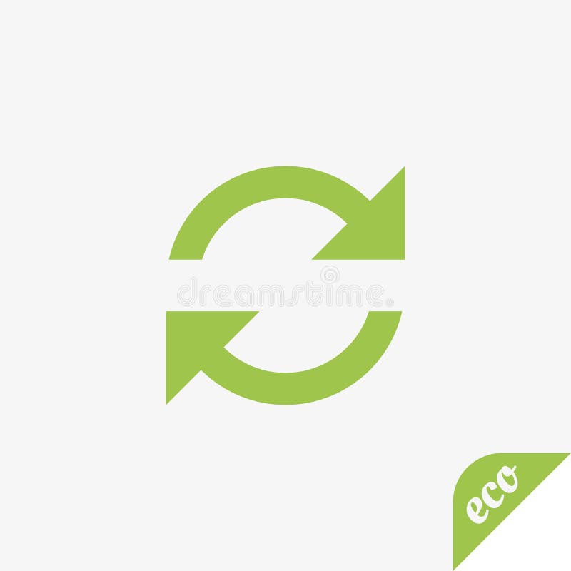 Green icon of ecology. Round arrows of light background royalty free illustration