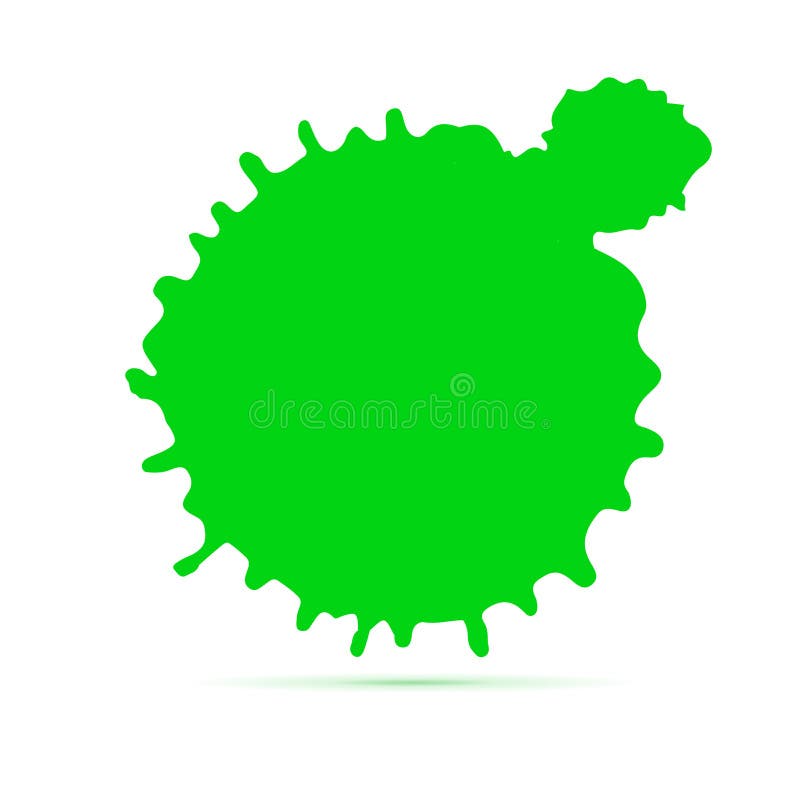 Green ink blot. Abstract background. Speech bubble, vector 3D illustration. Grunge symbol for cards, poster, cover and