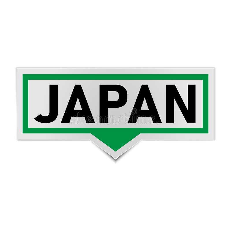 Green Japan banner paper tag Flat design vector illustration. stock illustration