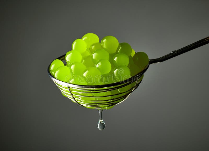 Green Jelly Balls for Making Bubble Tea Stock Photo Image of beverage