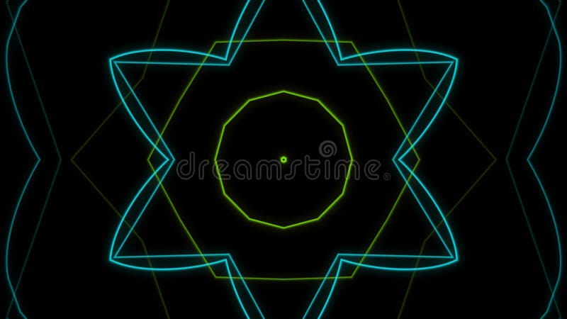 Green kaleidoscope sequence patterns. Abstract multicolored motion graphics background. For yoga, clubs, shows, mandala vector illustration