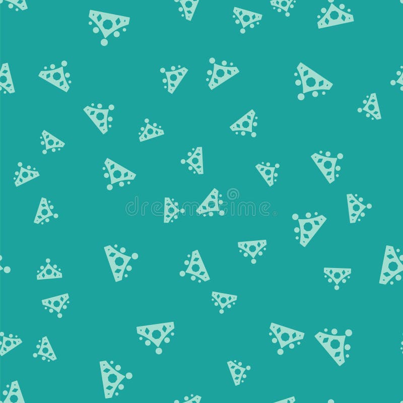 Green King crown icon isolated seamless pattern on green background. Vector stock illustration