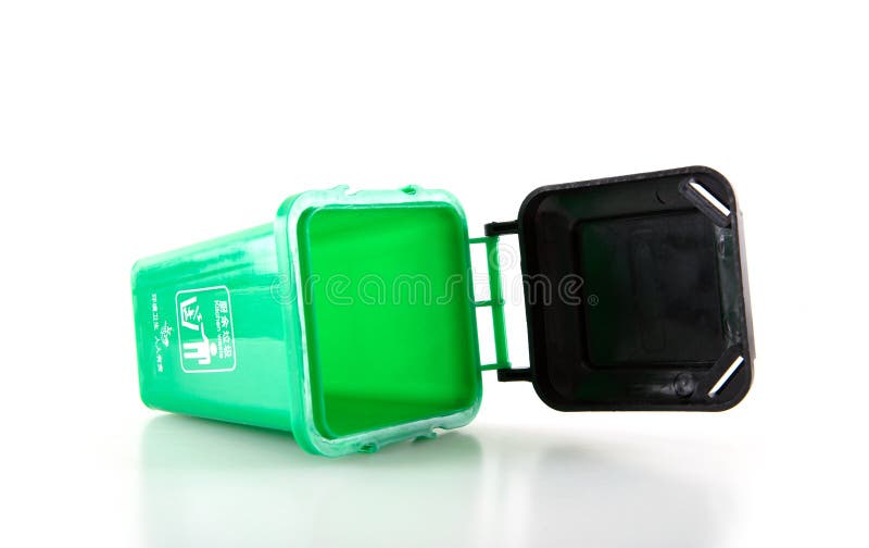 Green Kitchen Waste Bin Model Stock Photo Image of container, open